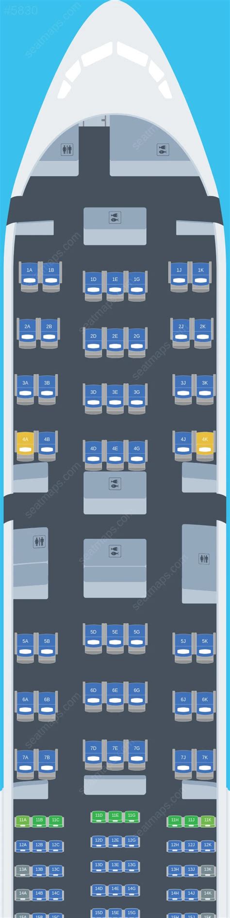 Seat map of Boeing 777 Turkish Airlines updated 2024.